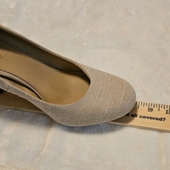 Kelly & Katie Isabel-kk Tan Linen Closed Toe Heels Women's Size 8.5M Used - Picture 6 of 10